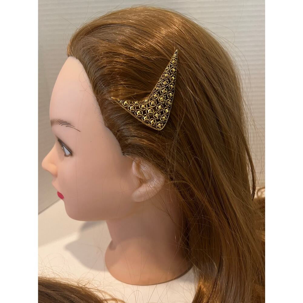 NEW Beautiful Unique Mid Century Vintage Layered Gold Tone Boomerang Hair Clip